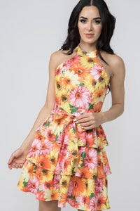 Niki Floral Halter Dress