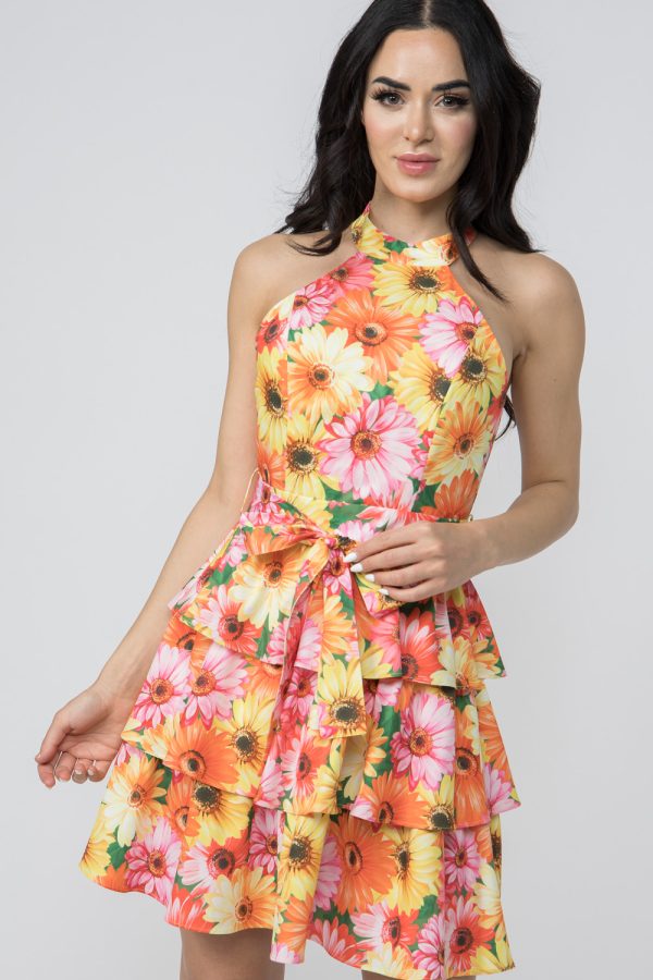 Niki Floral Halter Dress