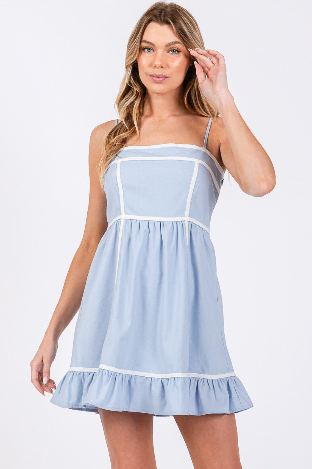 Jane Mini Dress - Sky Blue