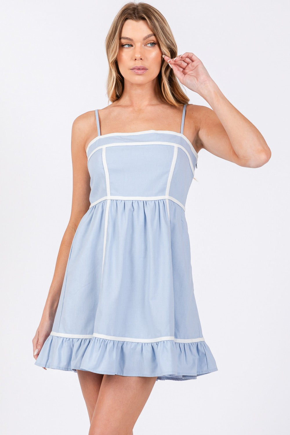 Jane Mini Dress - Sky Blue