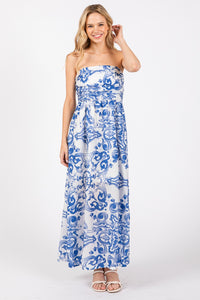 Floral Maxi Dress - Blue