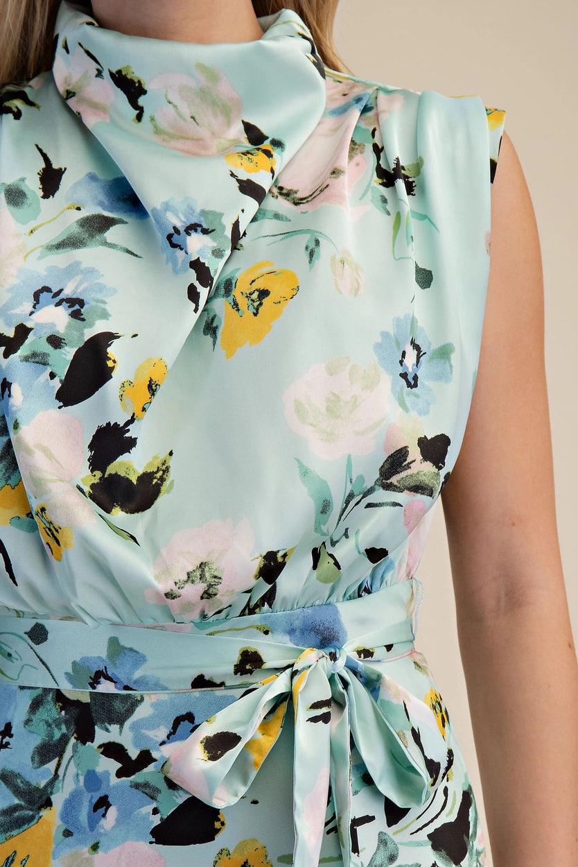 Floral Midi Dress - Mint