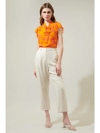 Sunrise Orange Floral Blouse