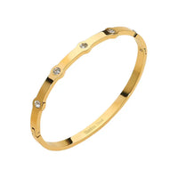 Stone Paved Cuff Bracelet - Gold