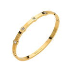 Stone Paved Cuff Bracelet - Gold
