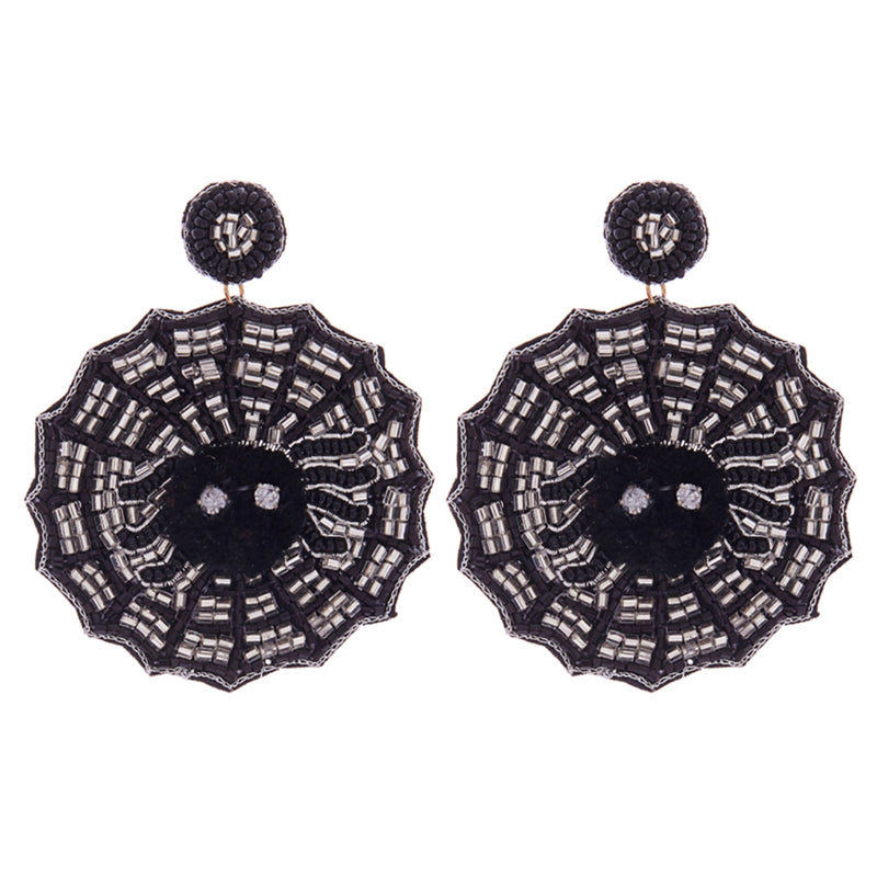 Spider Web Beaded Earrings