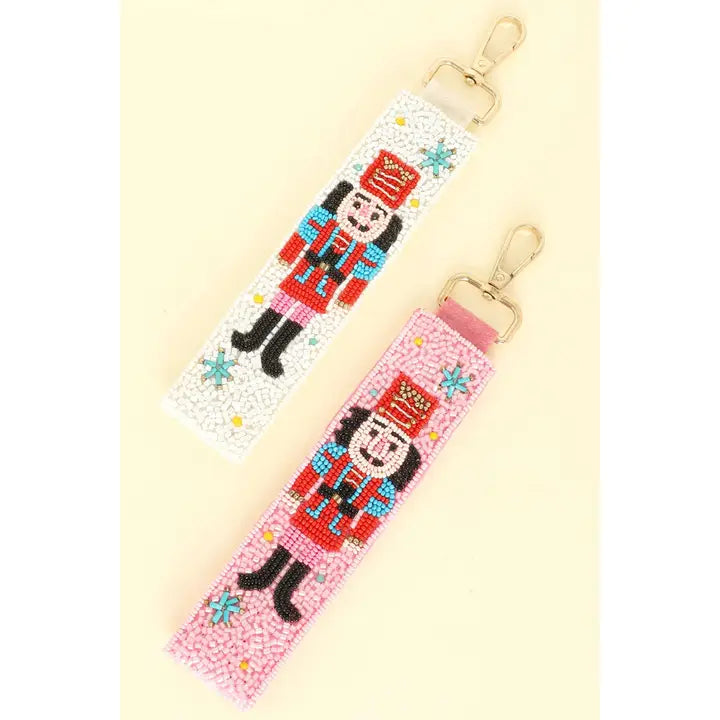 Nutcracker Beaded Wristlet Strap - White