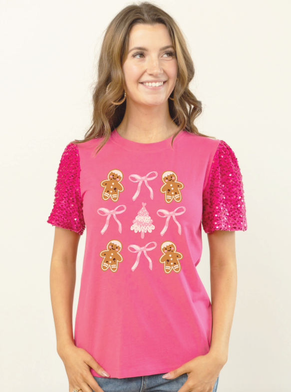 Gingerbread Bows Blouse - Pink