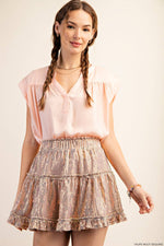 Sequin Mini Skirt - Taupe