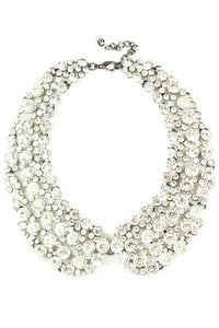 Rhinestone Collar Necklace - Clear Crystal