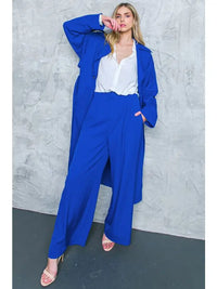 Wide Leg Trousers - Blue