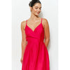 Elaine Satin Midi Dress - Red