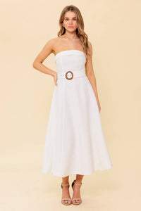 Woven Midi Dress - White