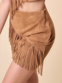Rodeo Ready Wesley Studded Fringe Skirt
