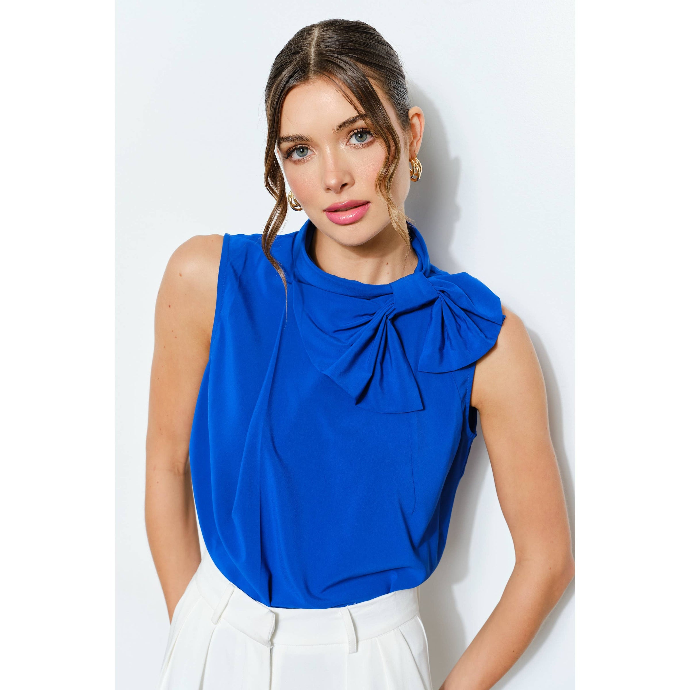 High Neck Blouse - Red