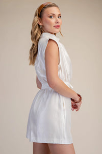 Cowl Neck Romper - White
