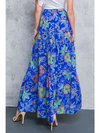 Floral Maxi Skirt - Blue