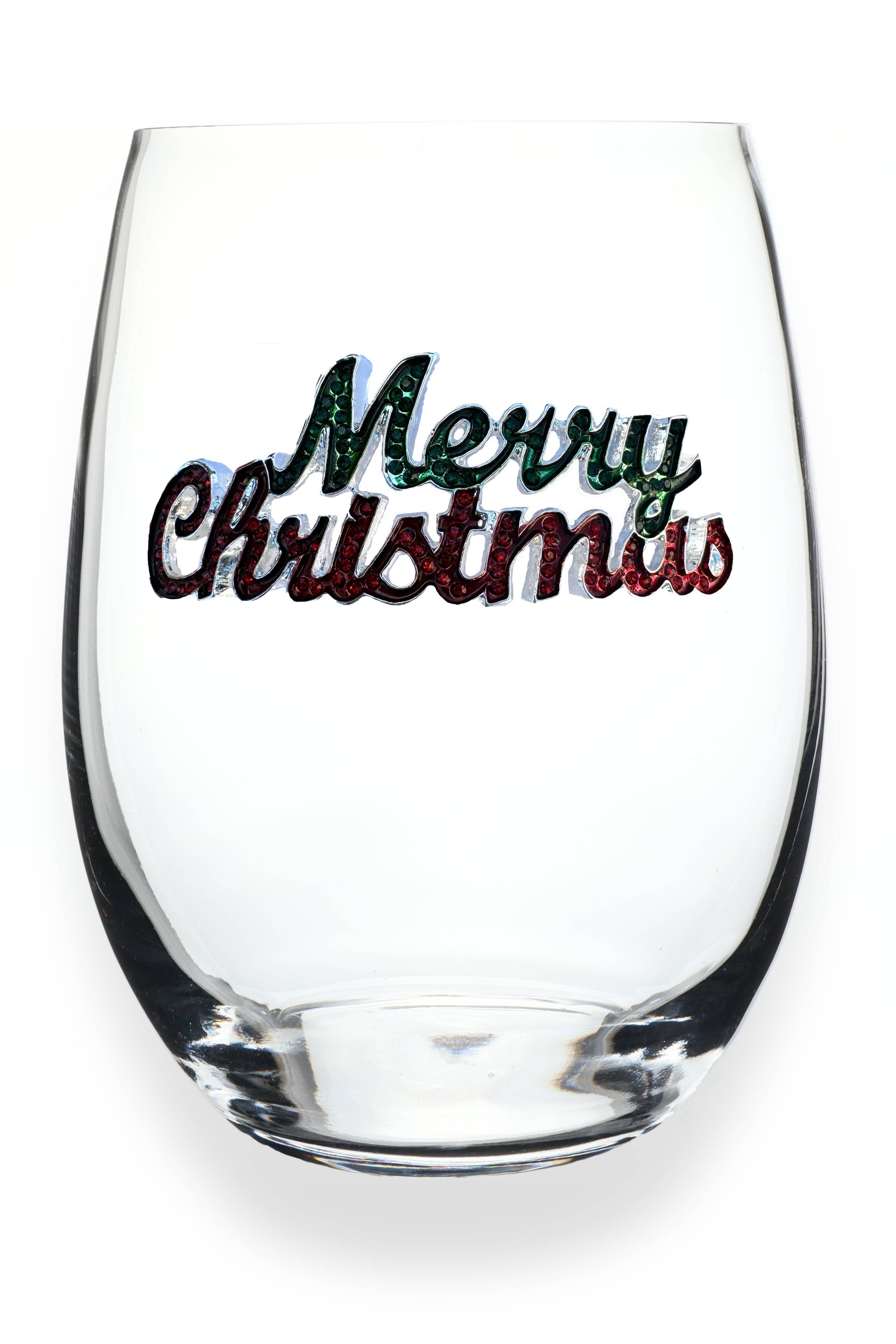 Merry Christmas Stemless Wine Glass