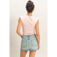 Cap Sleeve Top - Soft Pink