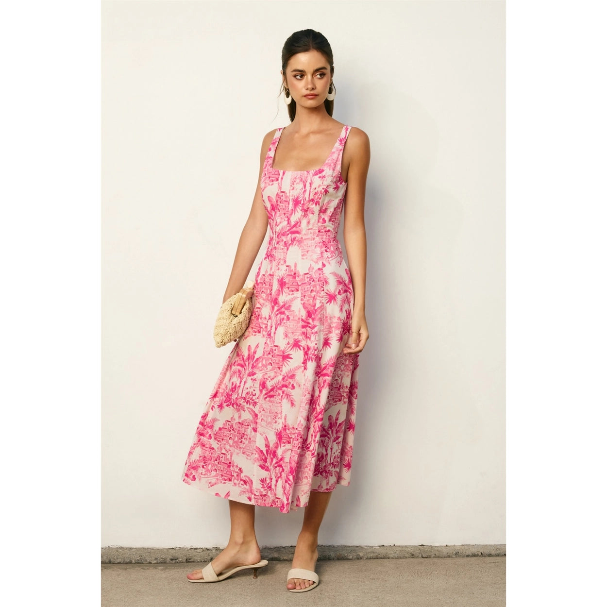 The Palms Midi Dress - Pink
