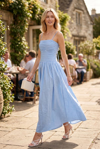 Cami Ruched Maxi Dress - Powder Blue