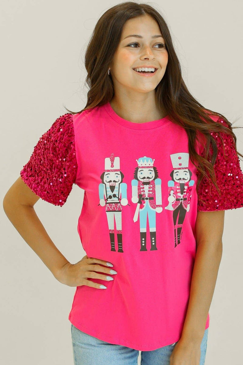 Nutcracker Sequin Blouse - Pink