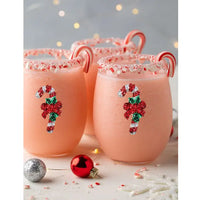 Jeweled Stemless Wine Glass - Candy Cane