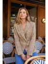 Natasha Tweed Fitted Blazer - Gold