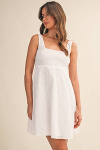 Eyelet Mini Dress - White