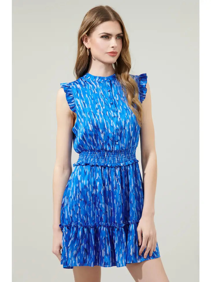 ONE LEFT!!! Merrick Blue Sleeveless Mini Dress