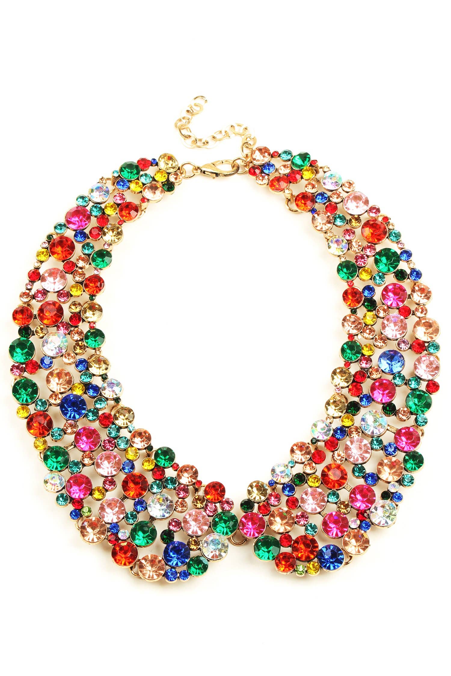 Rhinestone Collar Necklace - Multi Color