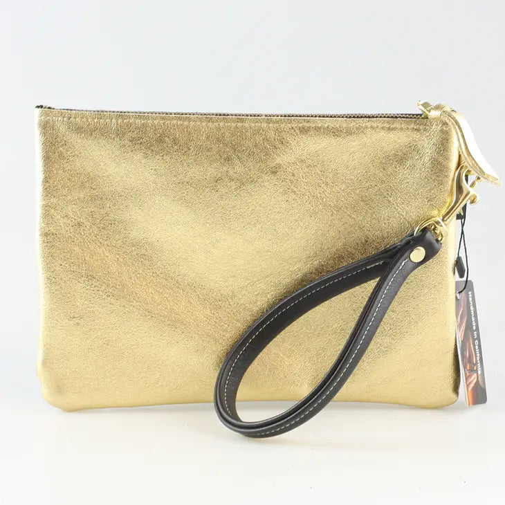 The Metallic Carter Wristlet - Gold