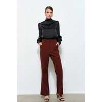 Sasha Satin Draped Blouse - Black