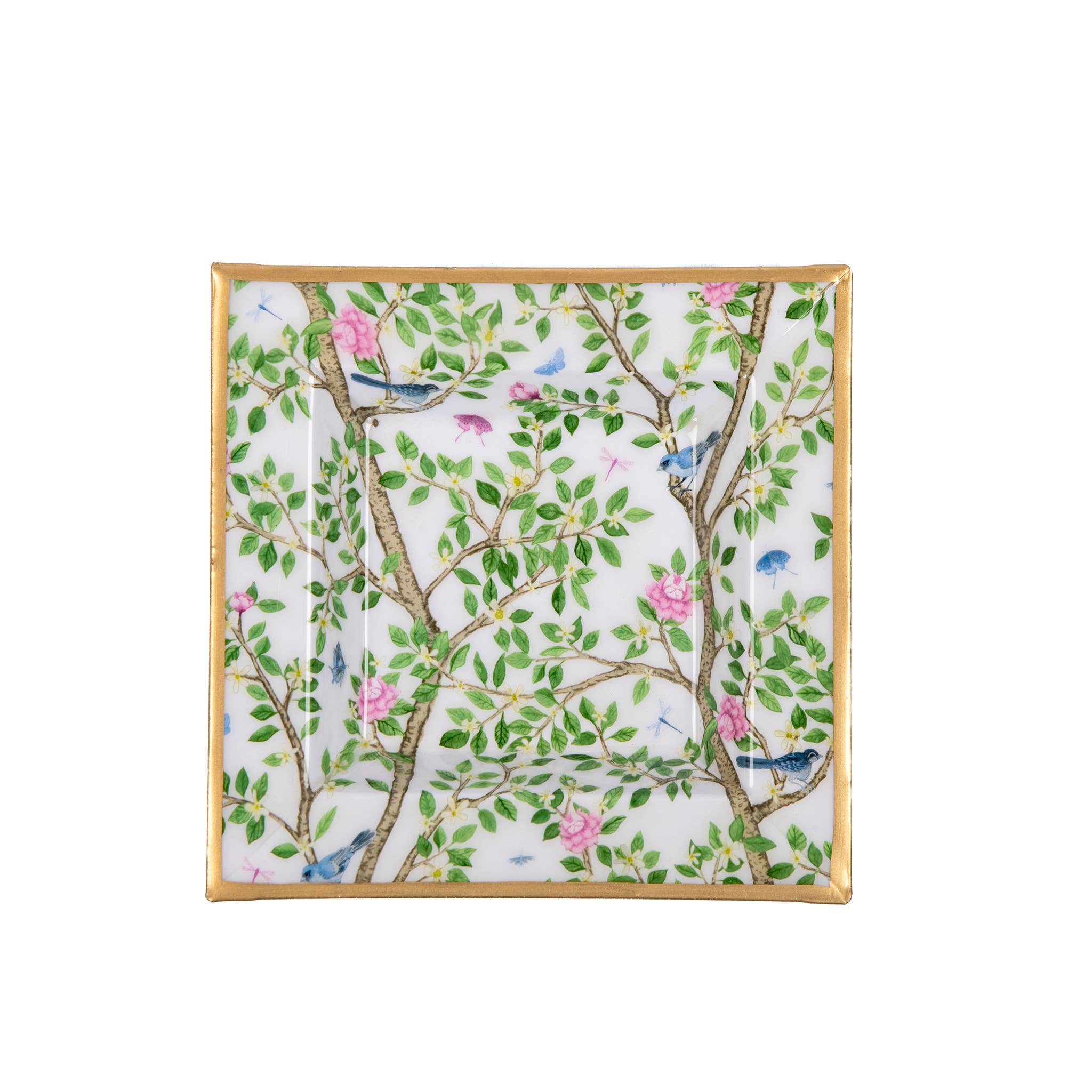 Elsie's Garden Enameled Tori Trinket Tray - Blue & Pink