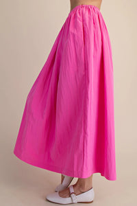 A-Line Midi Skirt - Pink