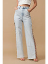 Jeweled Side Cut Jeans - Light Wash - Glam Rodeo