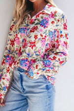 Floral Turn Down Collar Shirt