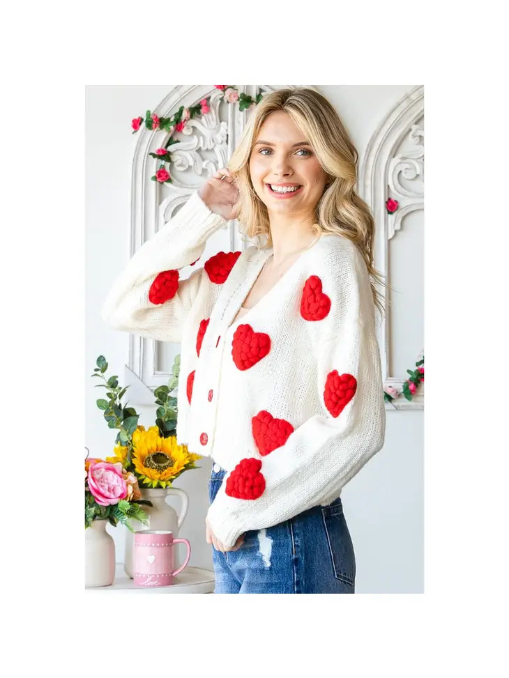 Heart On Your Sleeve Cardigan - White