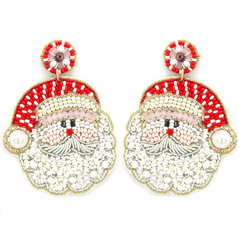 Santa Beaded Earrings