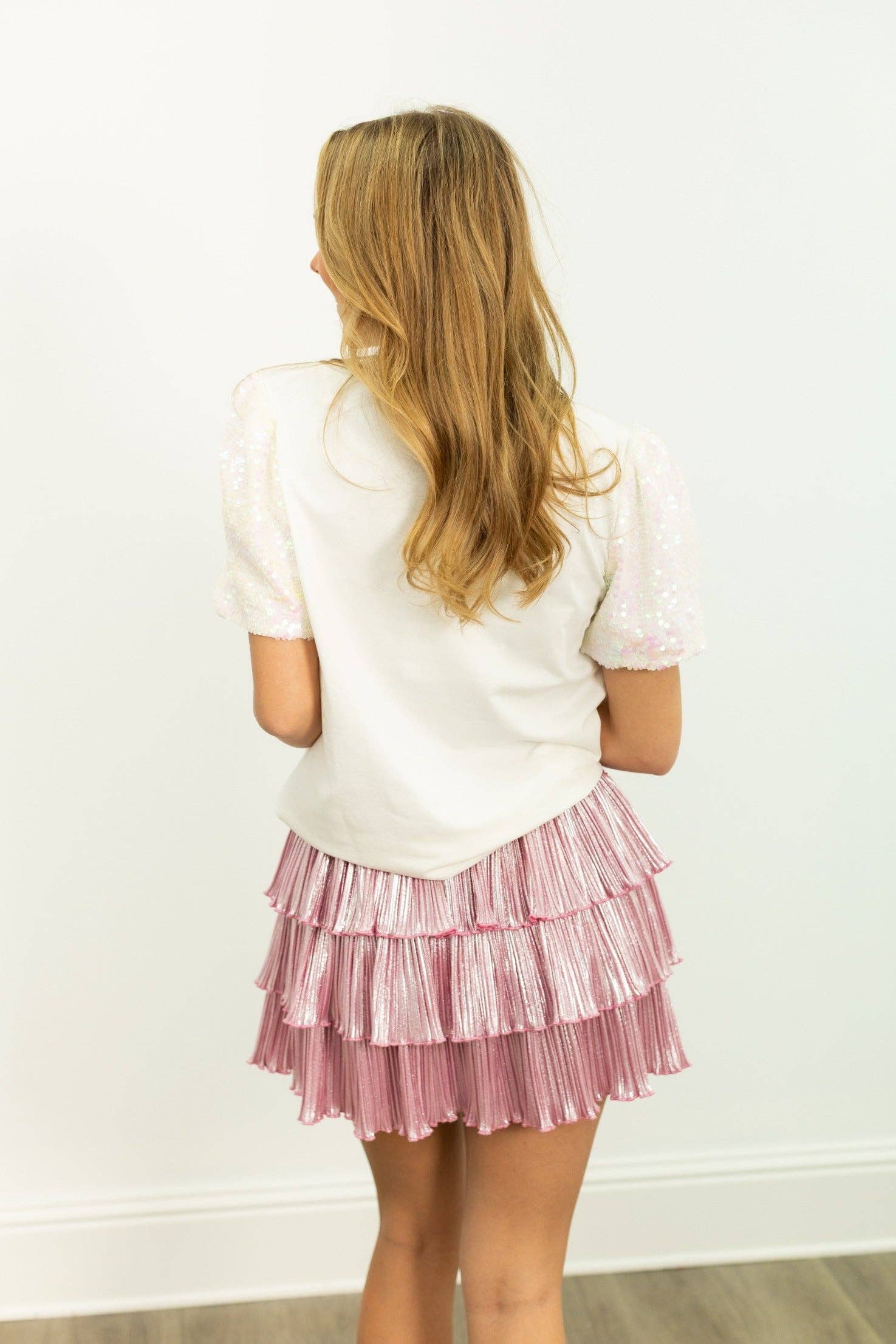 Christmas Tree Sequin Blouse - White