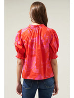 Millie Pink and Red Floral Blouse