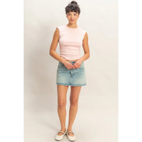 Cap Sleeve Top - Soft Pink