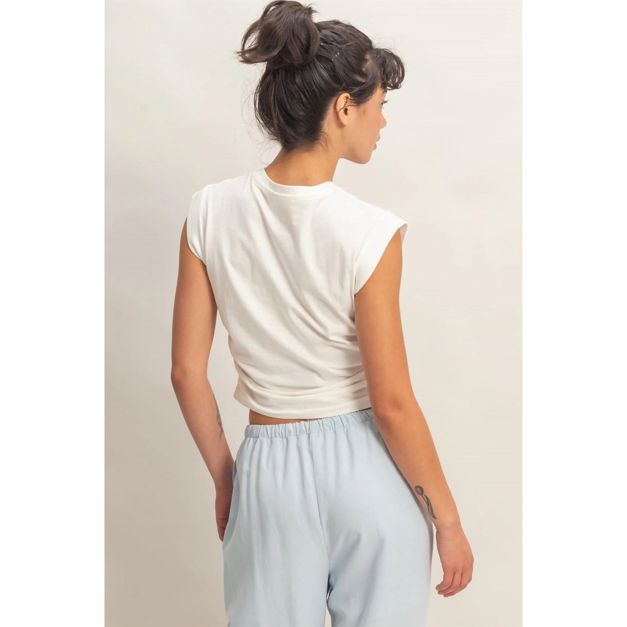 Synched Waist Top - Off White