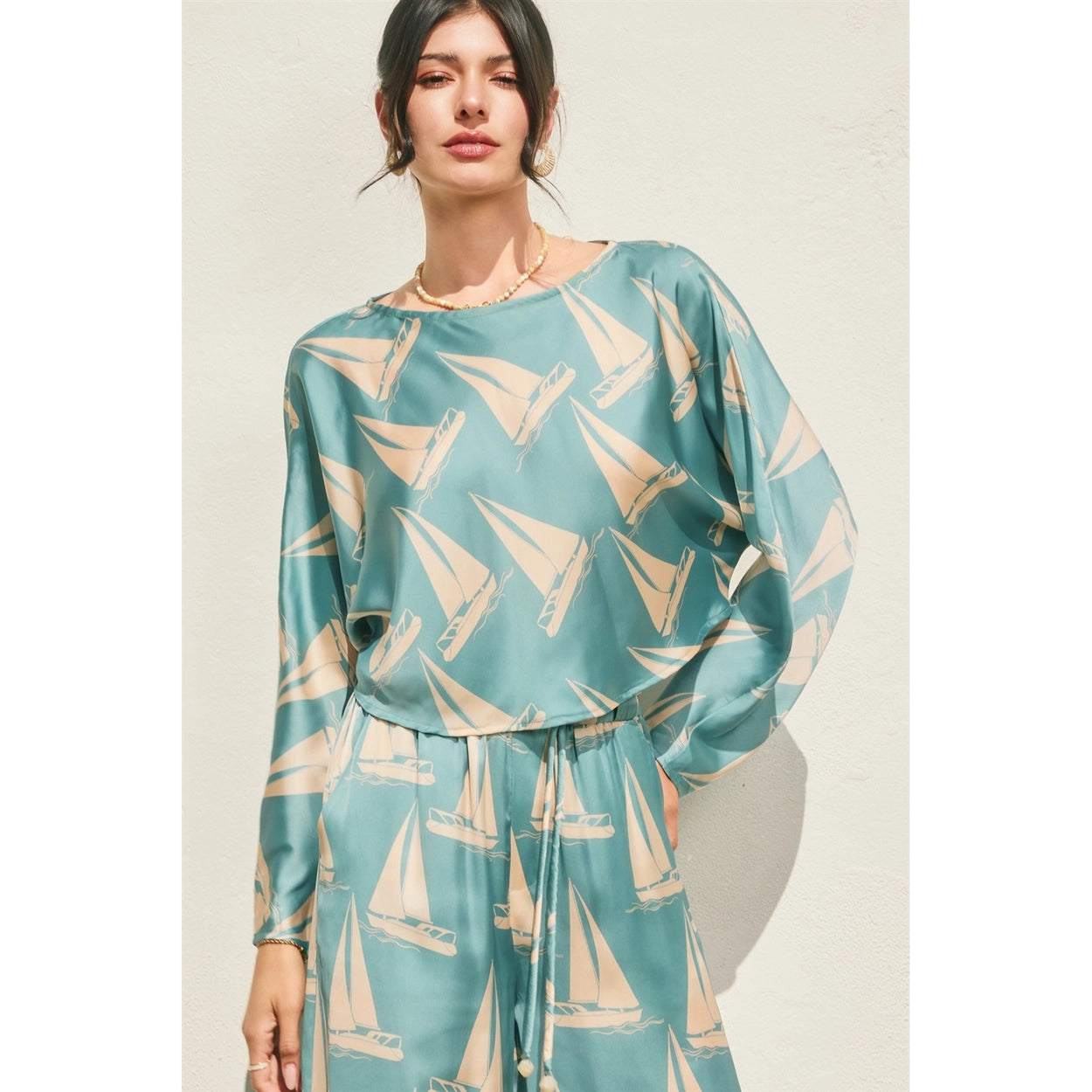 Coastal Reverie Wide Leg Pants - Blue