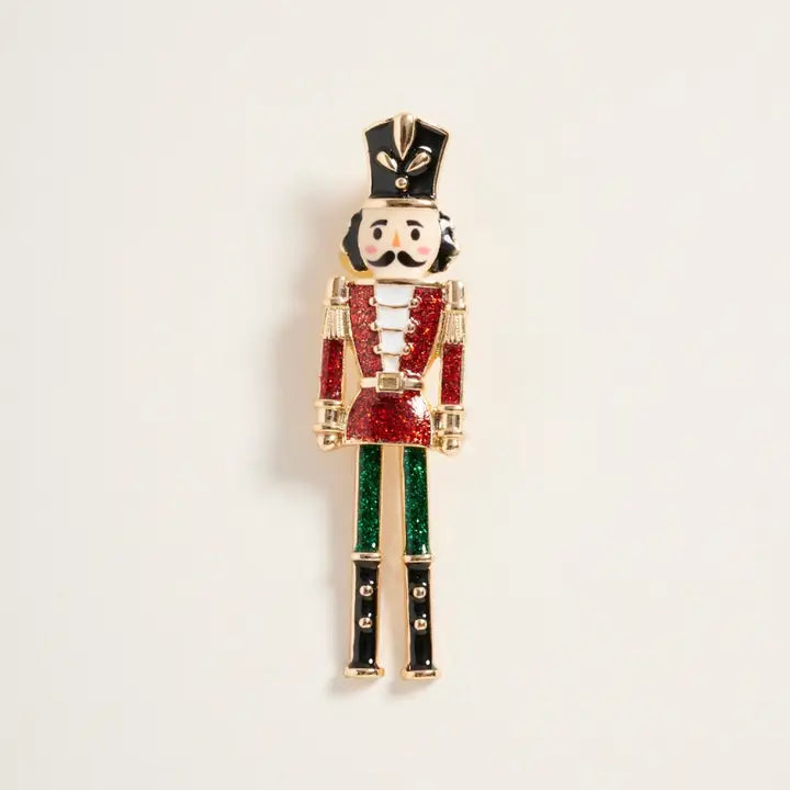Nutcracker Brooch - Red/Green