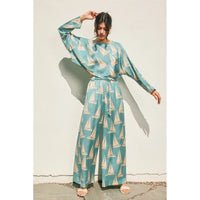 Coastal Reverie Wide Leg Pants - Blue
