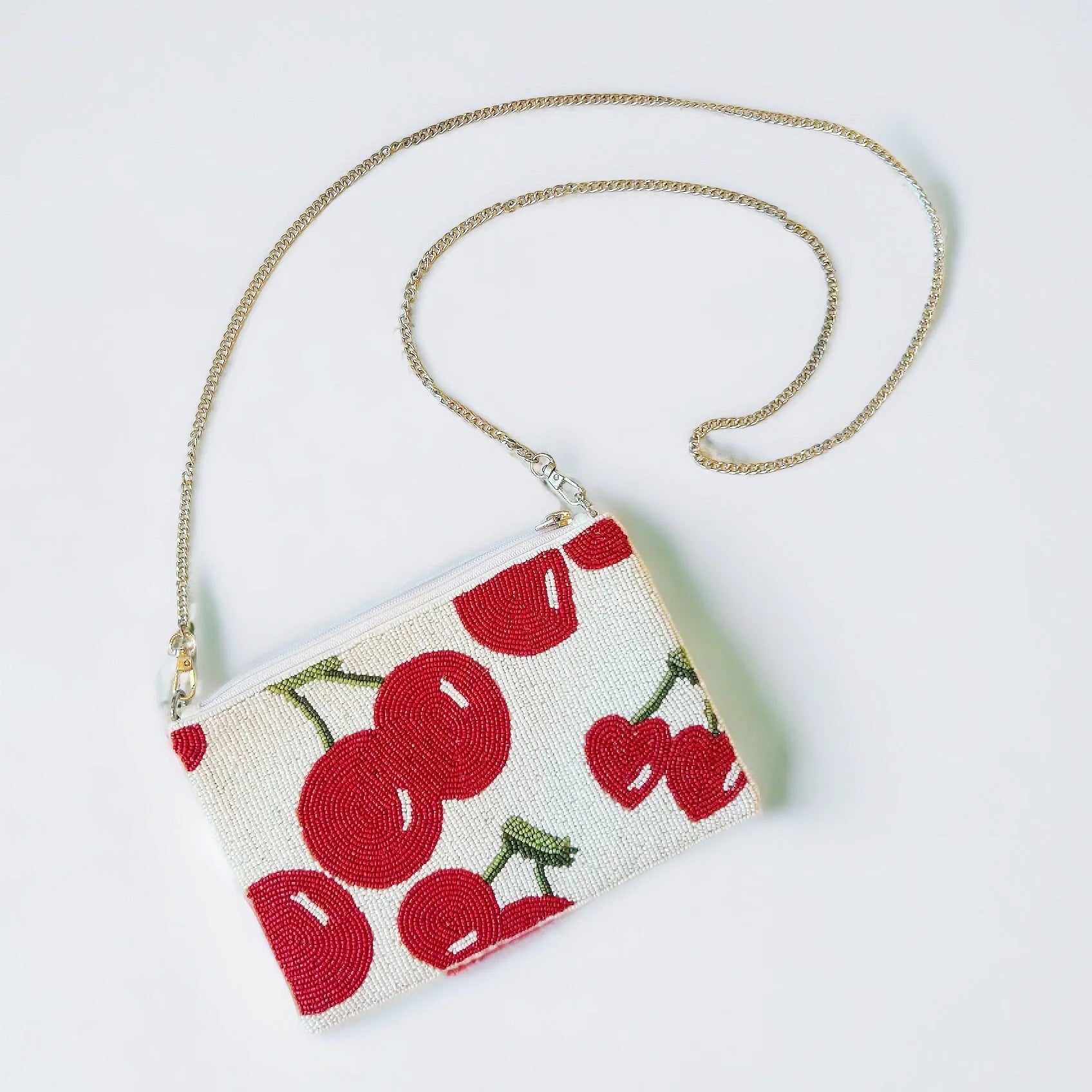 Cherry Beaded Crossbody