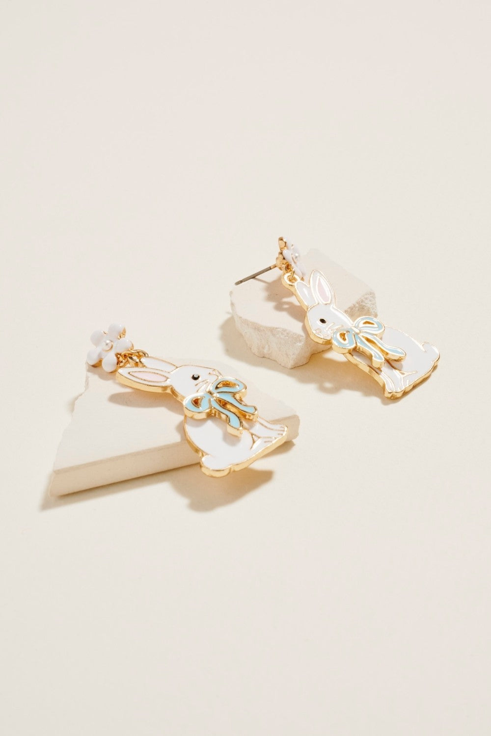 Bunny Enamel Earrings - Blue