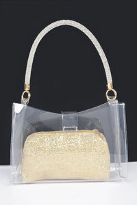 The Clear Bag - Rhinestone Handle