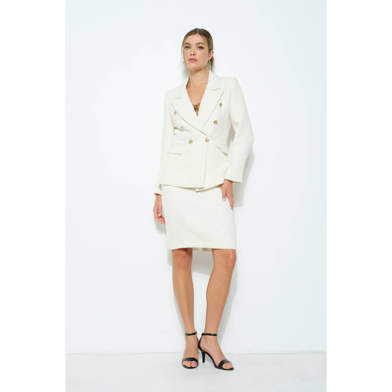 Natasha Tweed Blazer - Ivory